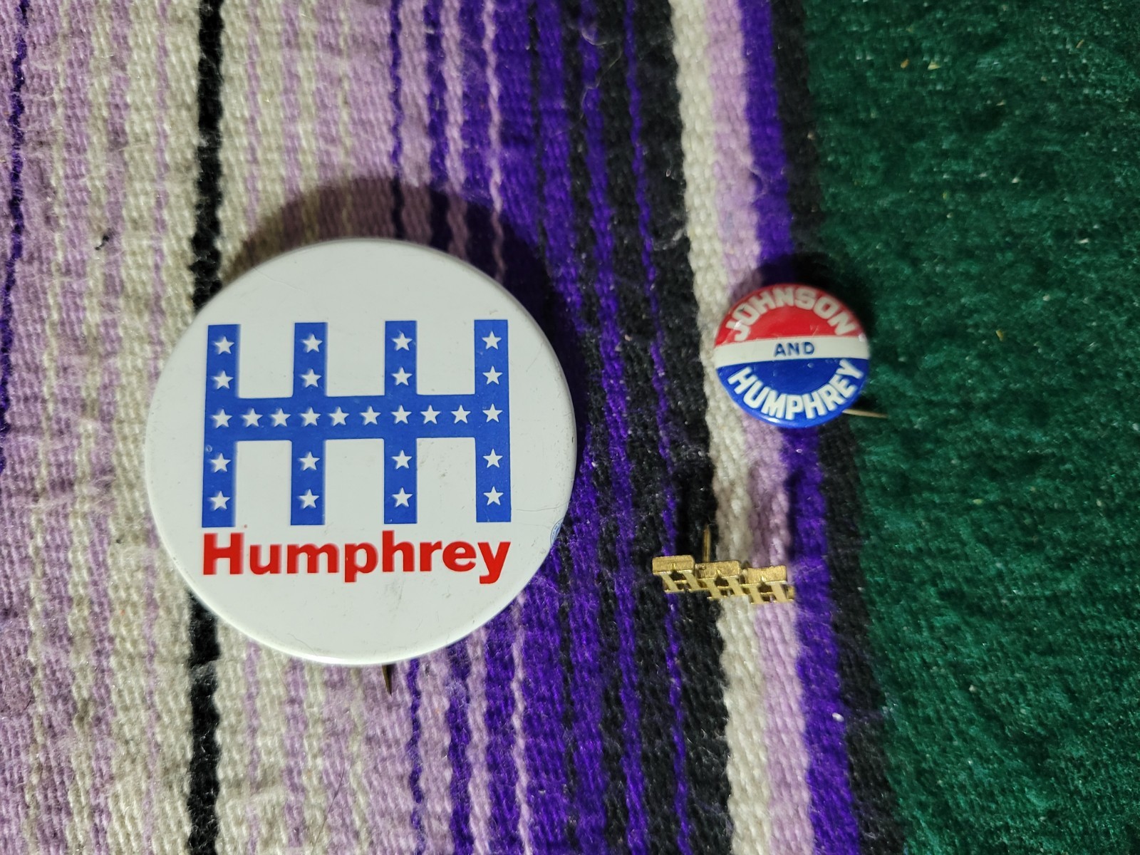 3 HHH HUMPHREY Muskie Vote campaign pins