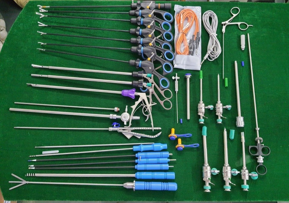 34pc Laparoscopic Surgery Set 5x330mm Laparoscopy Endoscopy Surgical Instruments