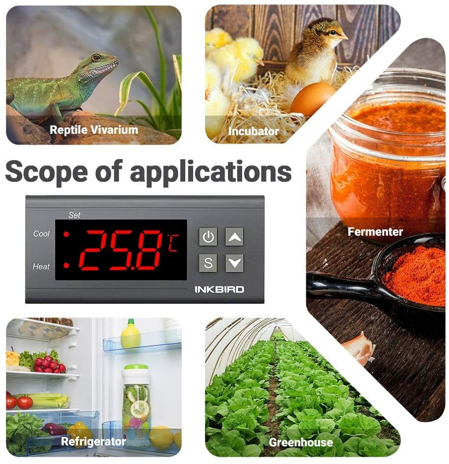 Digital Temperature Controller Thermostat ITC-1000 12V Fan Heater Control Cooler