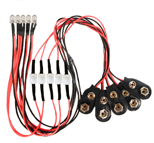 9 Volt LED Light - On/Off Switch - 5 Pack