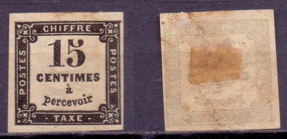 France Postage 3, 15 Centimes 1859, hinge rest #e217