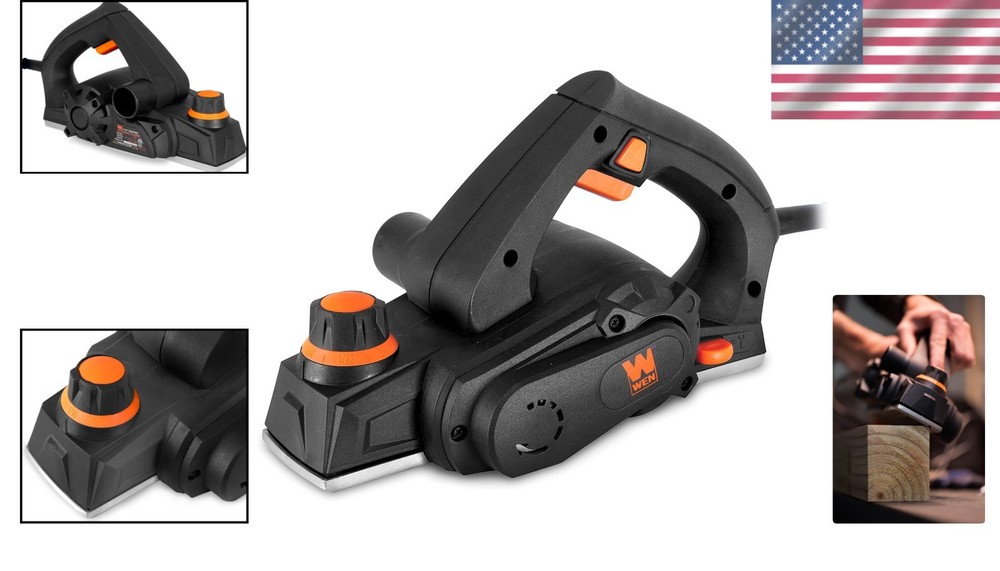 3.8-Amp Electric Hand Planer with Adjustable Depth - 2-3/8 Inch Width