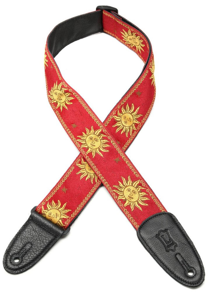 Levy's MPJG '60s Sun Polyester Guitar Strap - Red (2-pack) Bundle