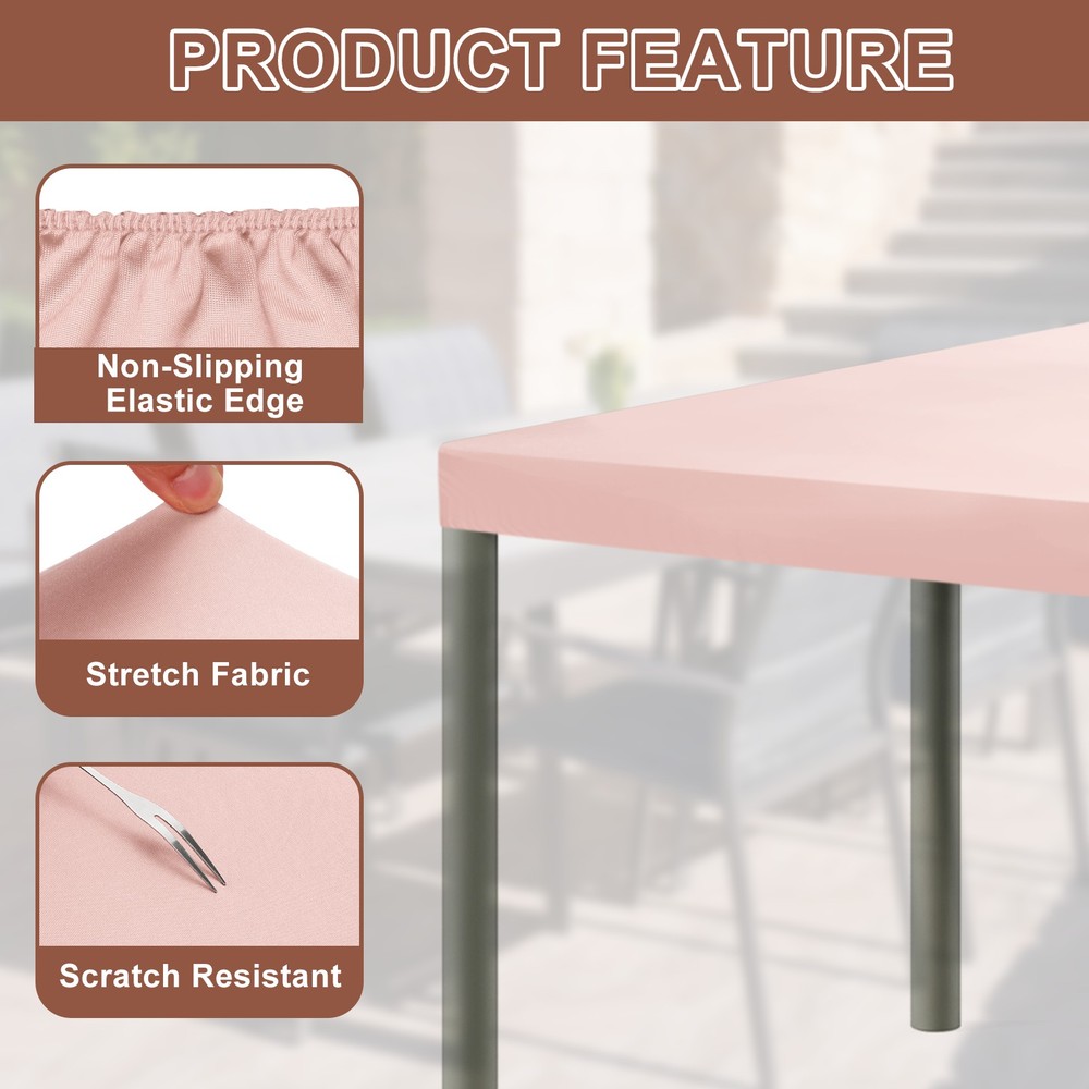 Fitted Tablecloth Fit 5ft Rectangle Table, Table Cover (60"x30", Pink)