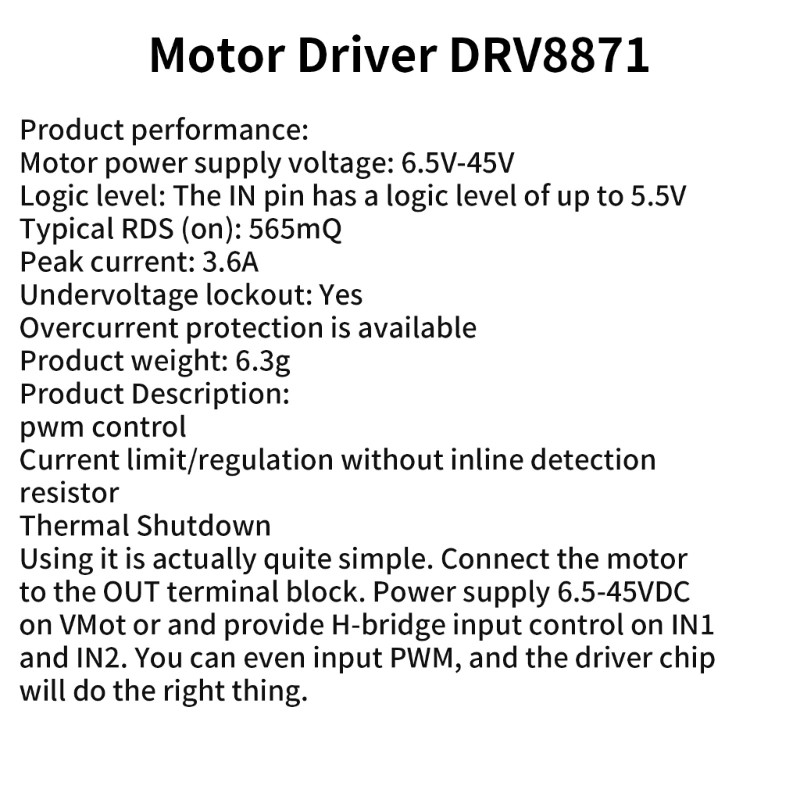 3pcs Motor Driver Board With Undervoltage Lockout And Easy Installation
