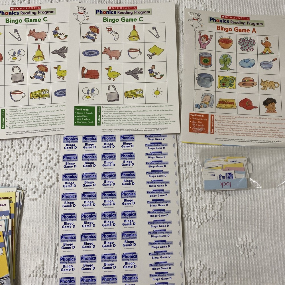 Scholastic Phonics Reading Program Games, Readers, Workbook Homeschool Lot