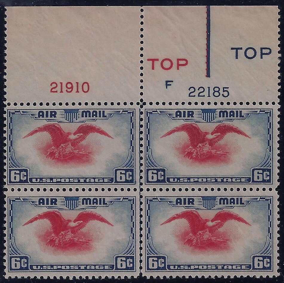 C23 - Huge Vignette Color Shift Error / EFO Plate Block Mint NH