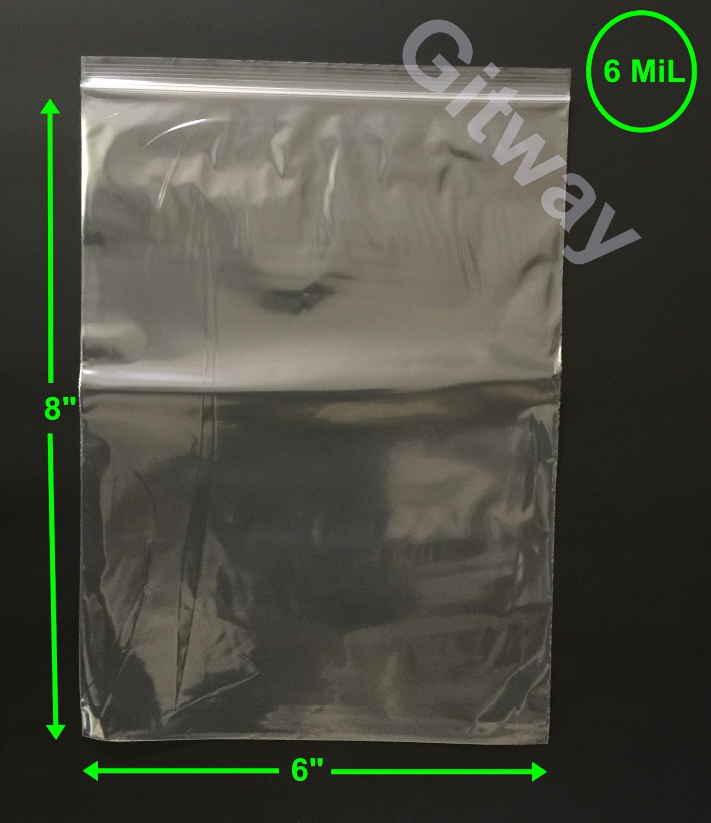 6" x 8" Heavy Duty 6 MIL Resealable Zip Top Lock 6x8" 6 MiL Clear Plastic Bags