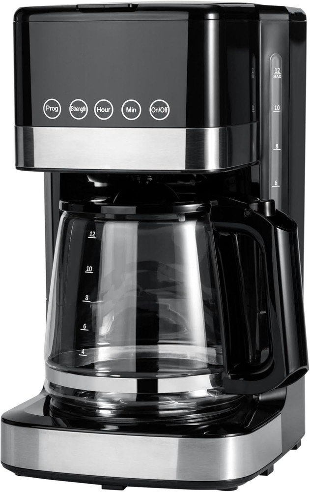 Modern 1.9 Qt Touchscreen Coffee Maker - 12-Cup Capacity with Auto Pause Feature