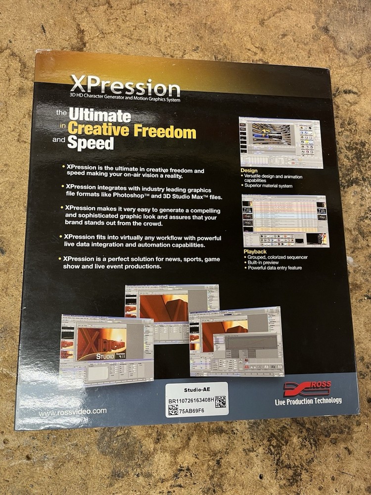 XPression Studio Software Disc Ross 3D HD Character Motion Graphics Generator