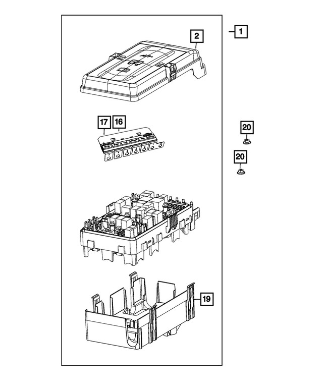 Genuine Mopar Z Case Fuse Array 68368853AA