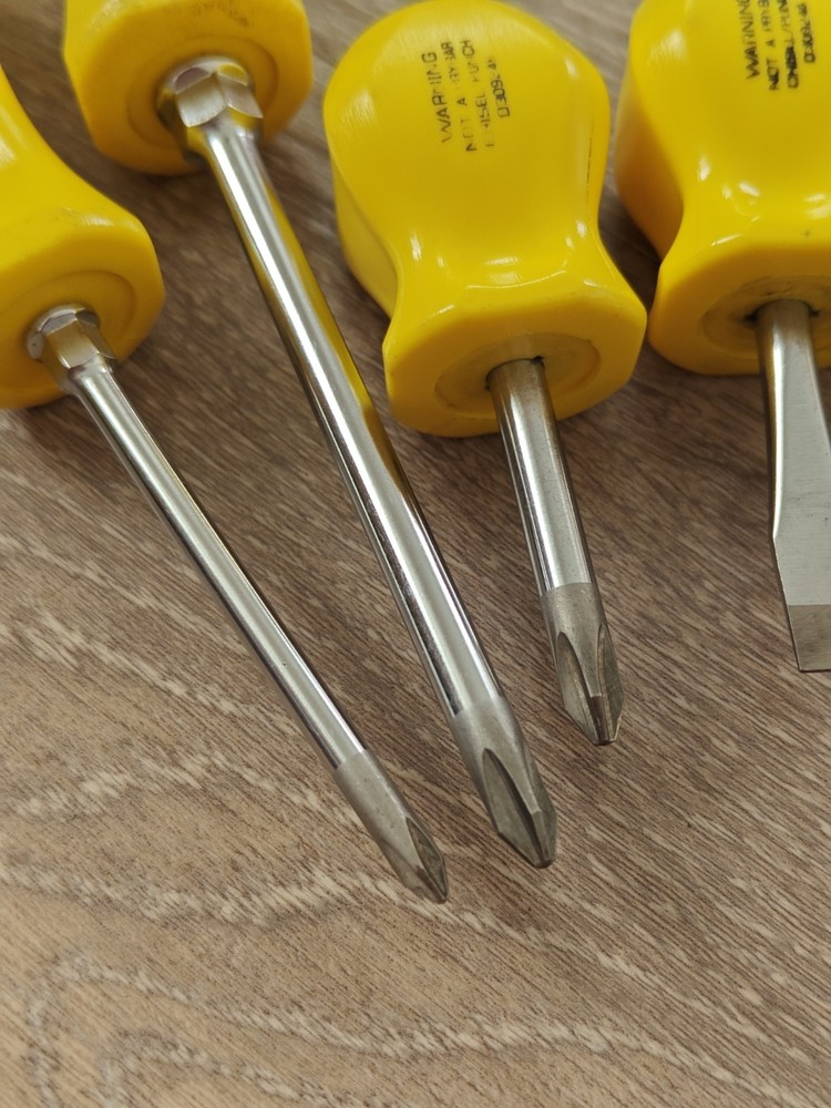 Snap On Tools USA 8pc Yellow Hard Handle Screwdriver Set Phillips Flat