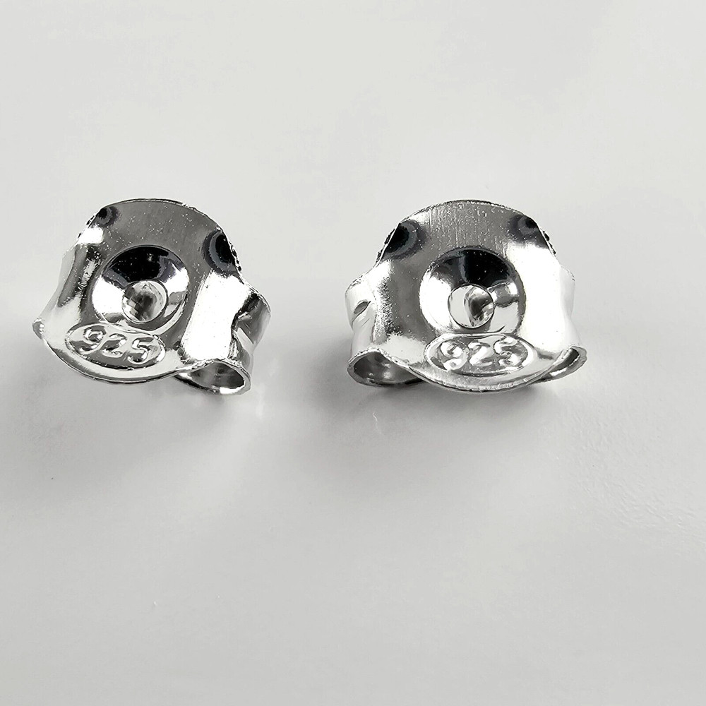 Solid 925 Sterling Silver Sparkling Earring Pendant Set, Fluted Edges- Floral