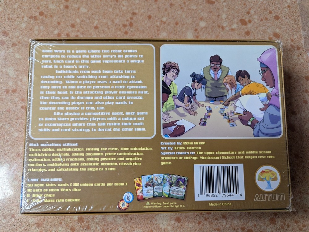 - Robo Wars - a Math-Based Card and Dice Game, Educational Game, Multiplication