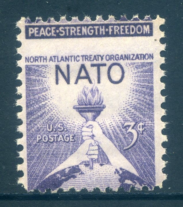 1008, 3¢ NATO Misperf Single, Mint NH