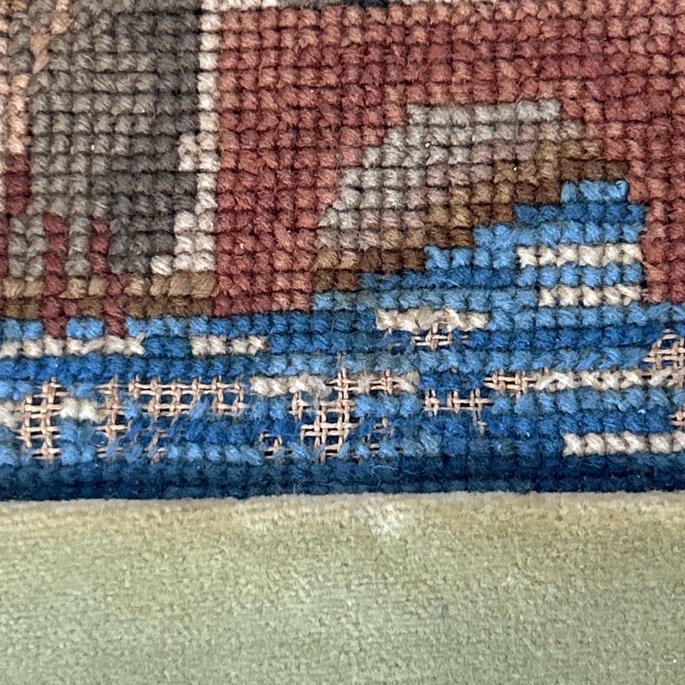 Vintage Framed Needlepoint Castle