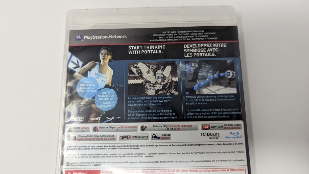 Portal 2 (PS3) Case + Manual + Insert (No Game)