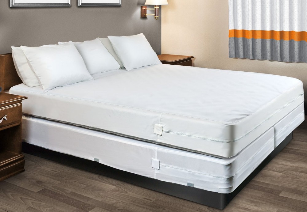 Box Spring Zippered Encasement Bed Bug Proof Matress Protector Bedding Polyester