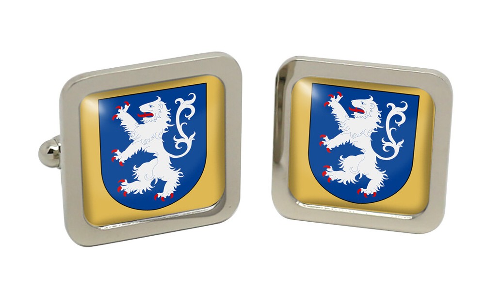 Halland (Sweden) Square Cufflink in Chrome Box