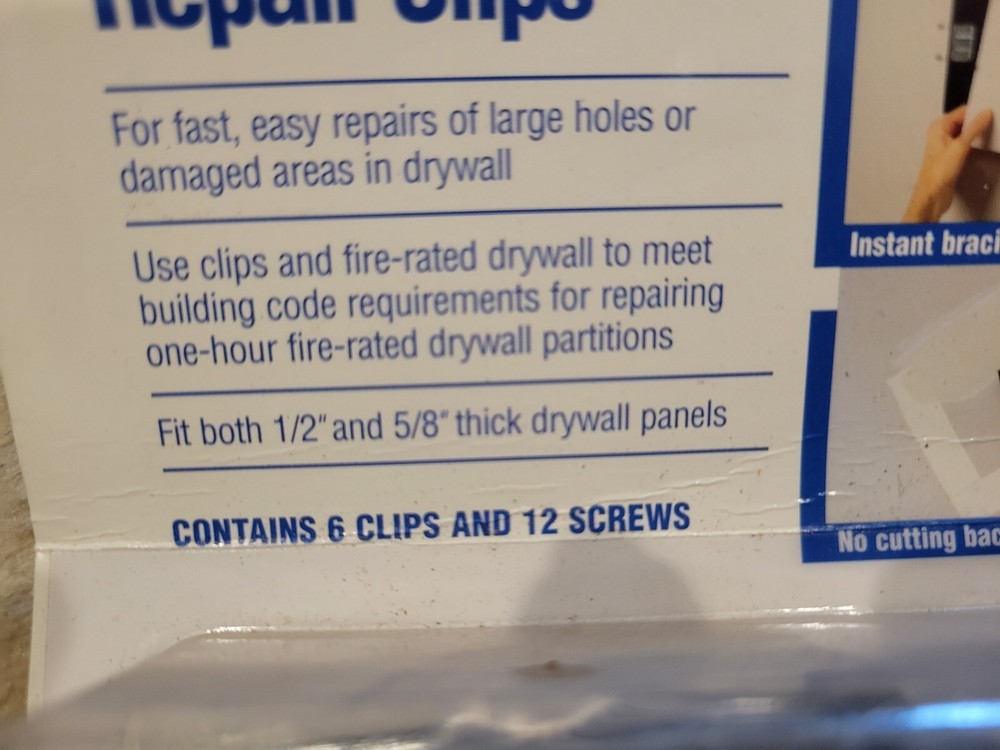 USG Sheetrock Drywall Repair Clips