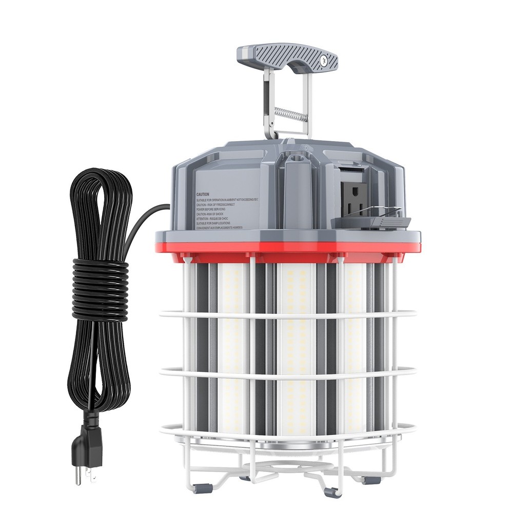 80W LED Temporary Work Light Linkable, 10ft Cord, Plug and ON/Off Switch 5000K