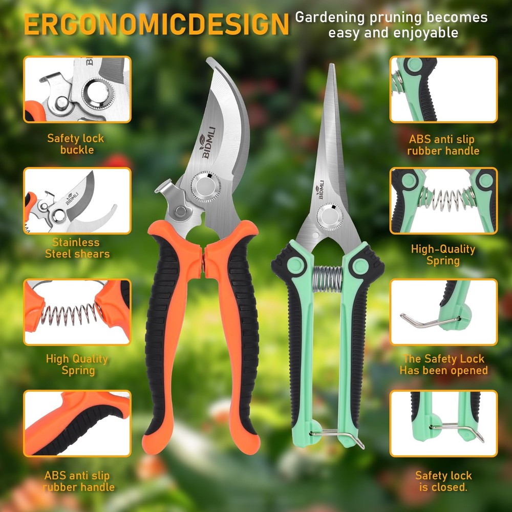 4-Pack Multifunctional Garden Scissors Set-BIDMLI Moderate, Multicolor-set 1