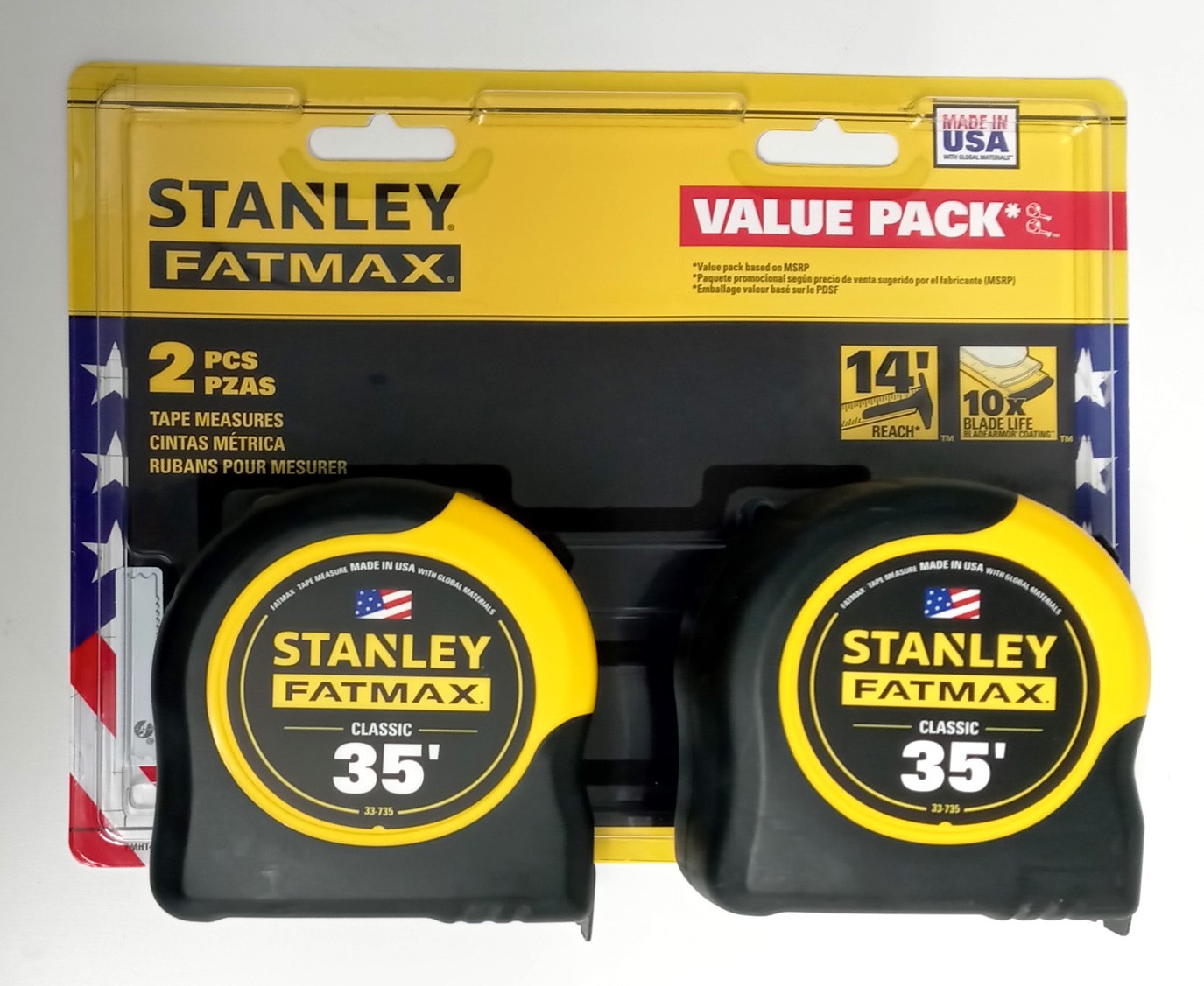 Stanley 35ft. FatMax Measuring Tape 2Pack USA FMHT43261 33-735