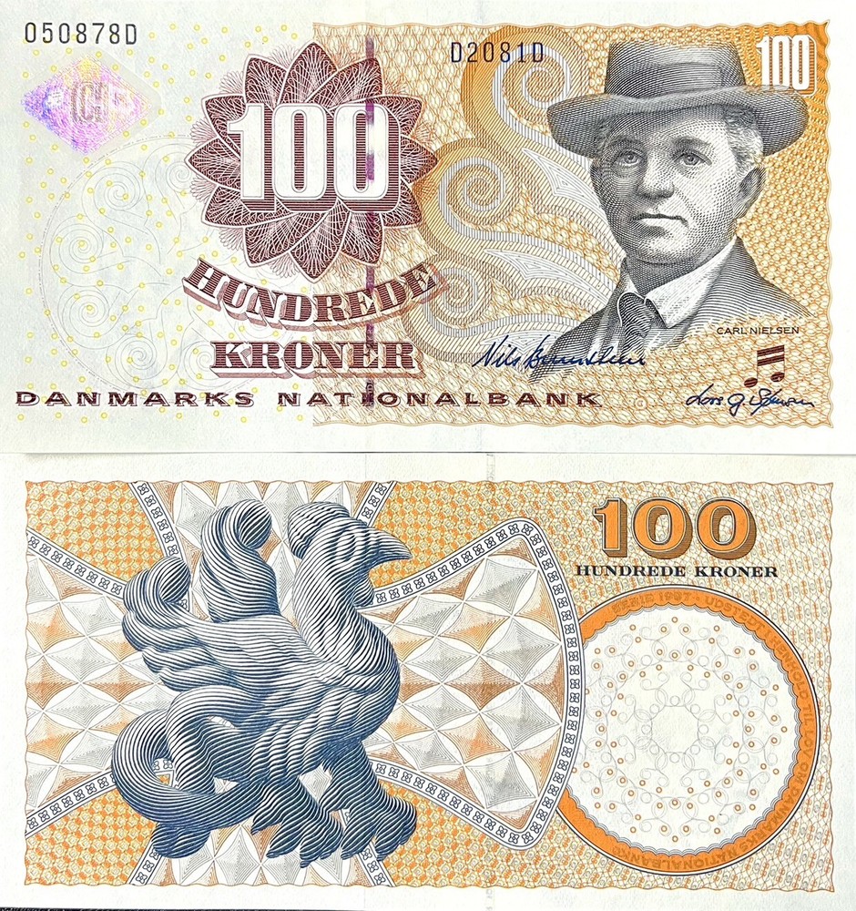 Denmark 100 Kroner Mixed Year P 61 UNC