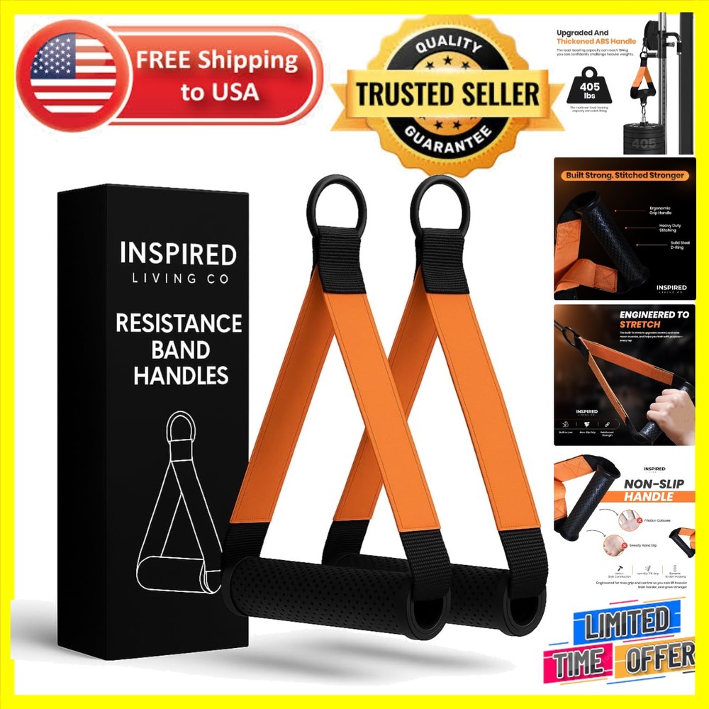 Elastic D Handle Cable Attachments 2-Pack for Versatile Home Gym Exercises