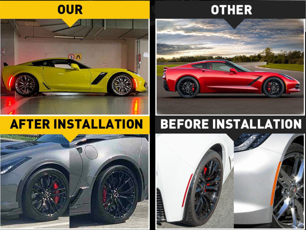 CORVETTE 14-19 FRONT/REAR SMOKED LED SIDE MARKERS