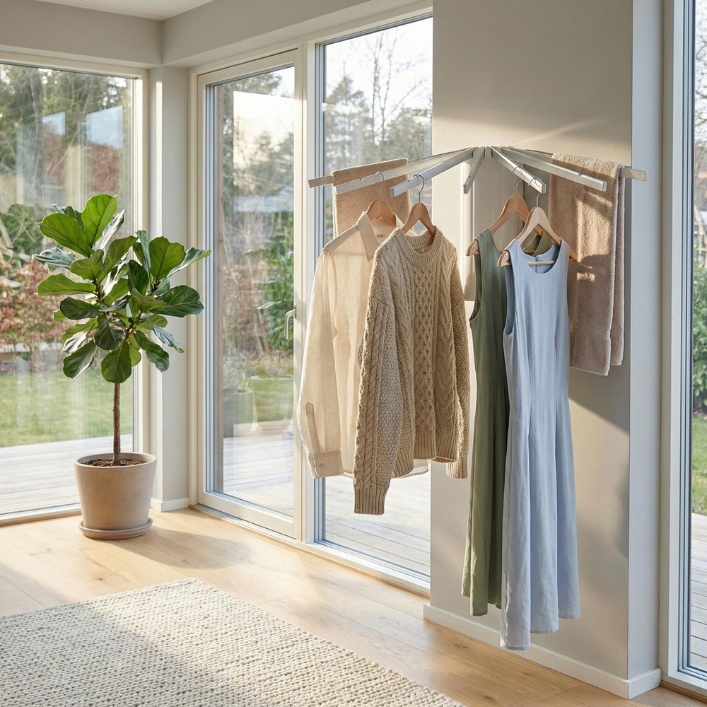 Wall-Mounted Drying Rack Clothing Foldable, Space-Saving Laundry Drying Rack ...