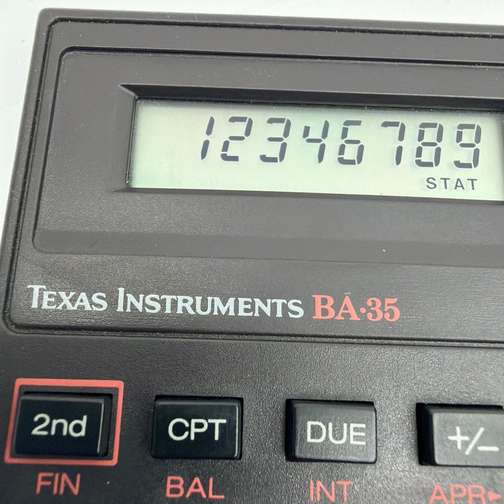 Texas Instruments BA-35 Business Analyst Calculator with Case Reference Card