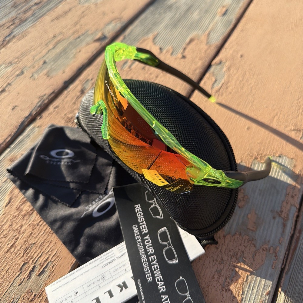 Oakley Radar EV Path Sunglasses Green Frame Red Mirrored Shield