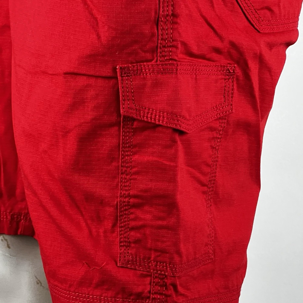 ARMANI EXCHANGE Utility Pockets Cotton Cargo Shorts Red NWT