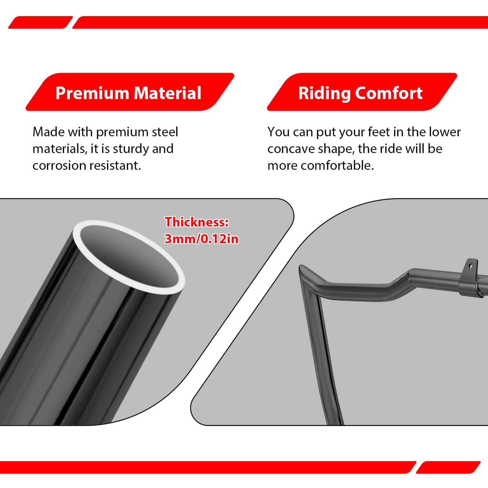 For Harley Touring Road Street Glide Black Front Engine Guard Highway Crash Bar