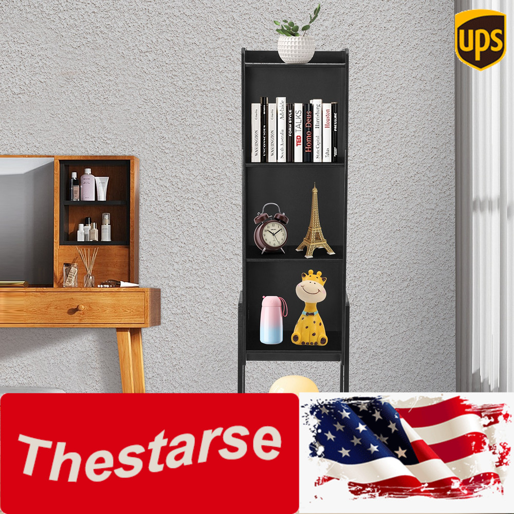 Rectangular Five-tier Modern End Table Storage Side Table Cabinet Black NEW/US