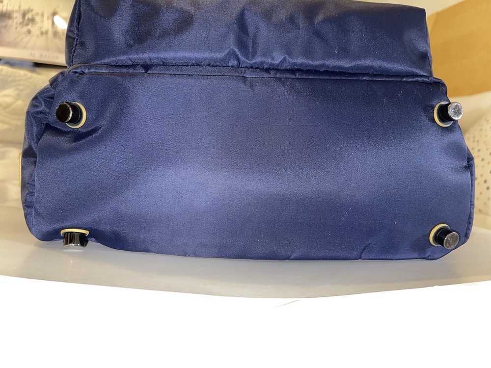 CARAA Apartment Blue Nylon Medium Backpack Zippers Padded Adjustable Straps