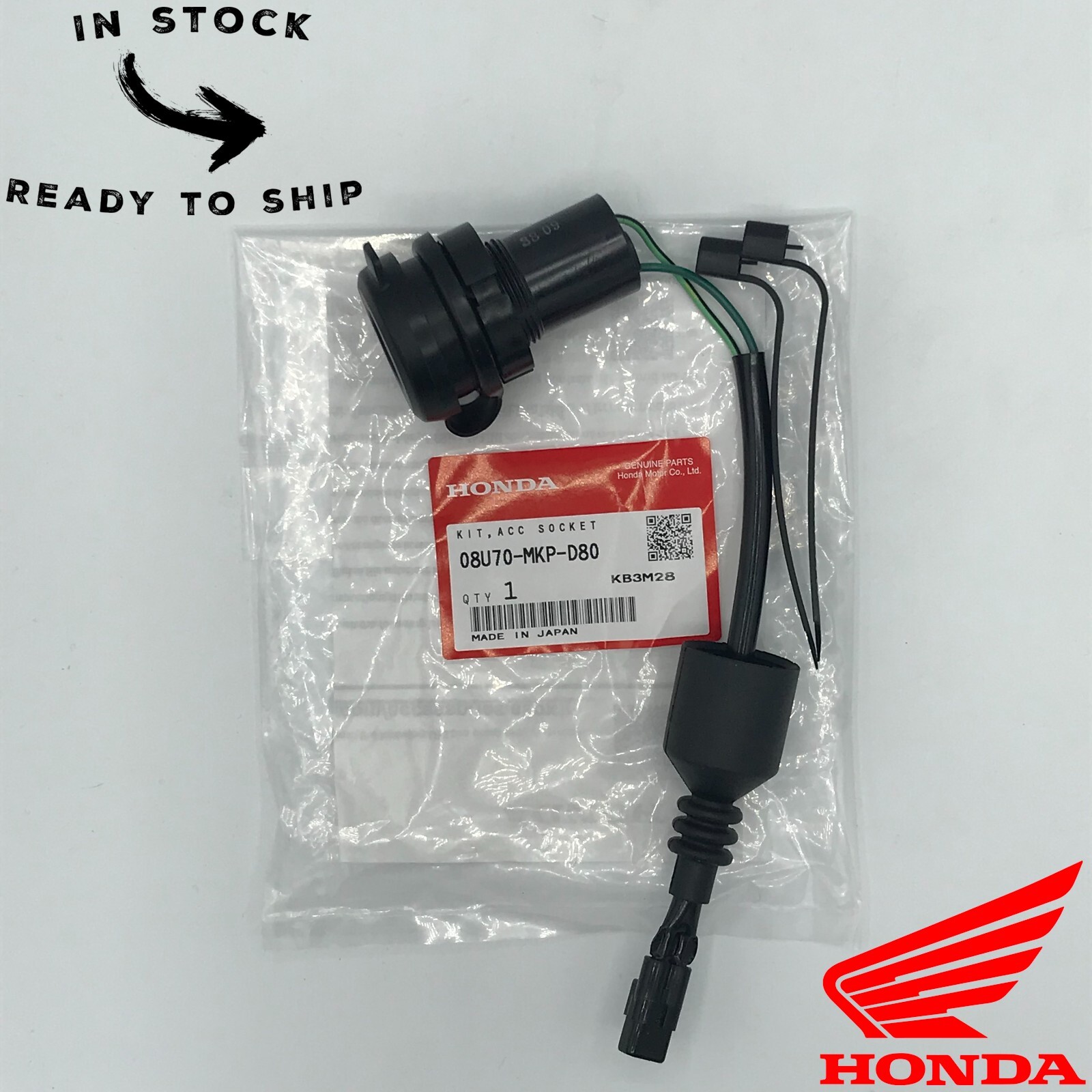 Genuine OEM Honda Accessory Socket 12V 08U70-MKP-D80 2019-2022 CB500X 2024 NX500