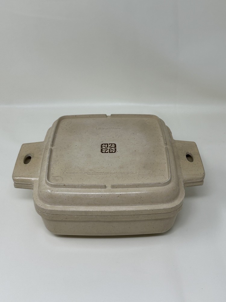 LittonWare Microwave Square Pan Dish 1 Quart With Divided Lid  Vintage