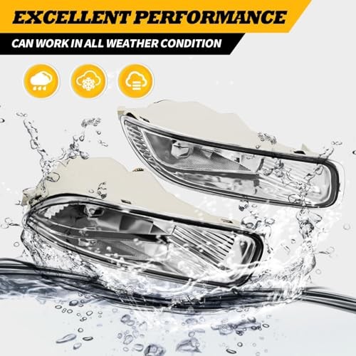 Front Bumper Fog Lights Pair Compatible with Corolla 2003 2004 Left & Right