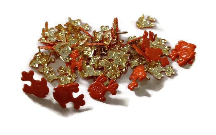 Orange Fish Brads Paper Fasteners - 50pc