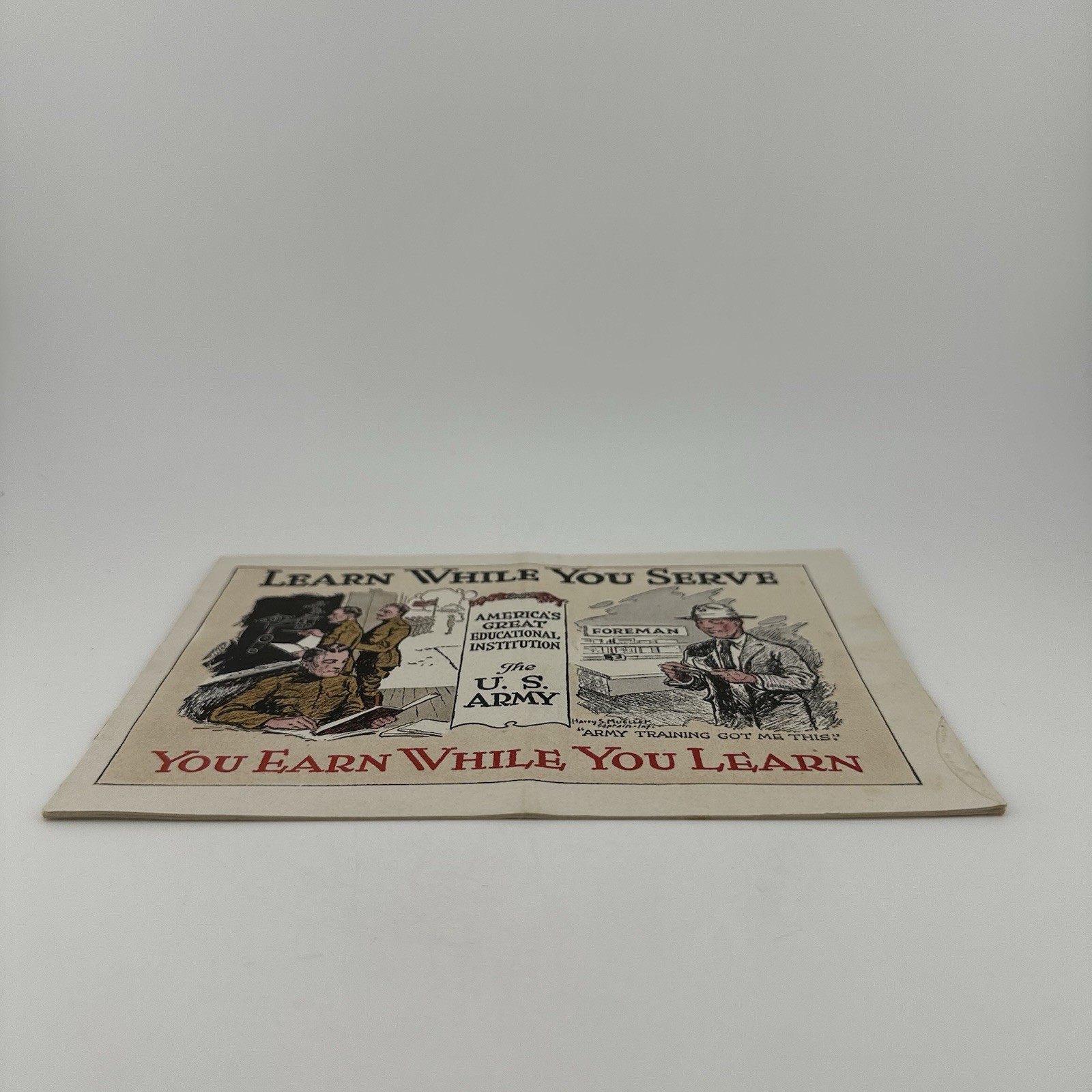 Vintage WWI US Army Propaganda Booklet Recruiting Brochure WW1 Learn Serve