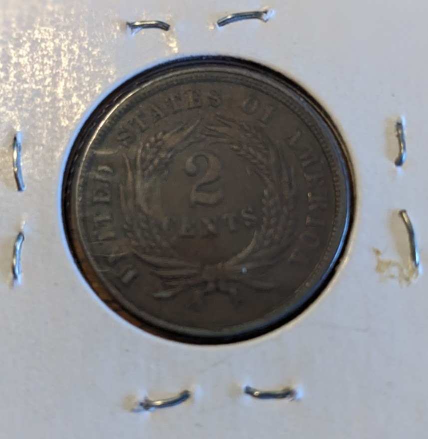1864 TWO-CENT PIECE (large motto)