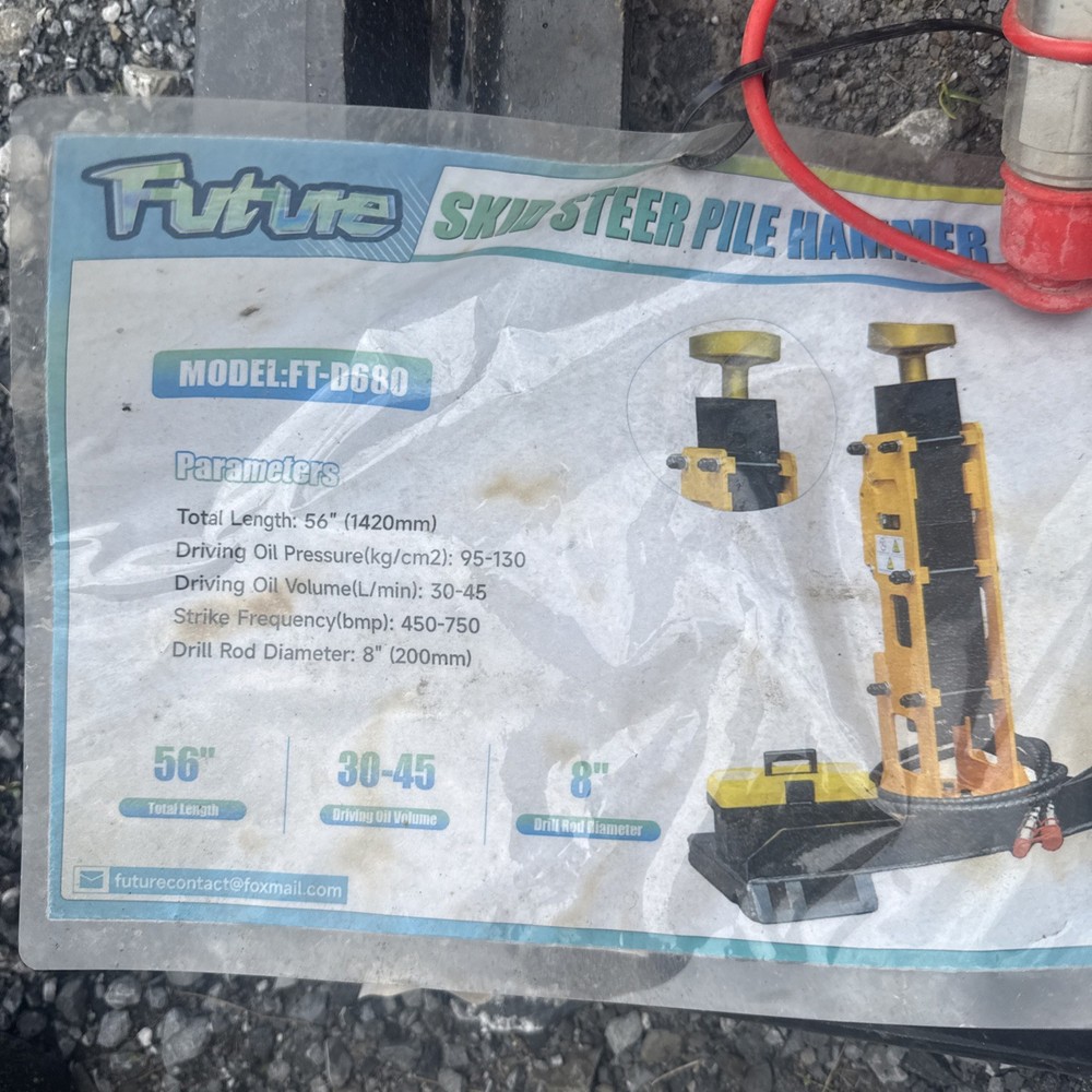 Future 680 Post Driver Pounder Hydraulic Bobcat Skidsteer Attachment