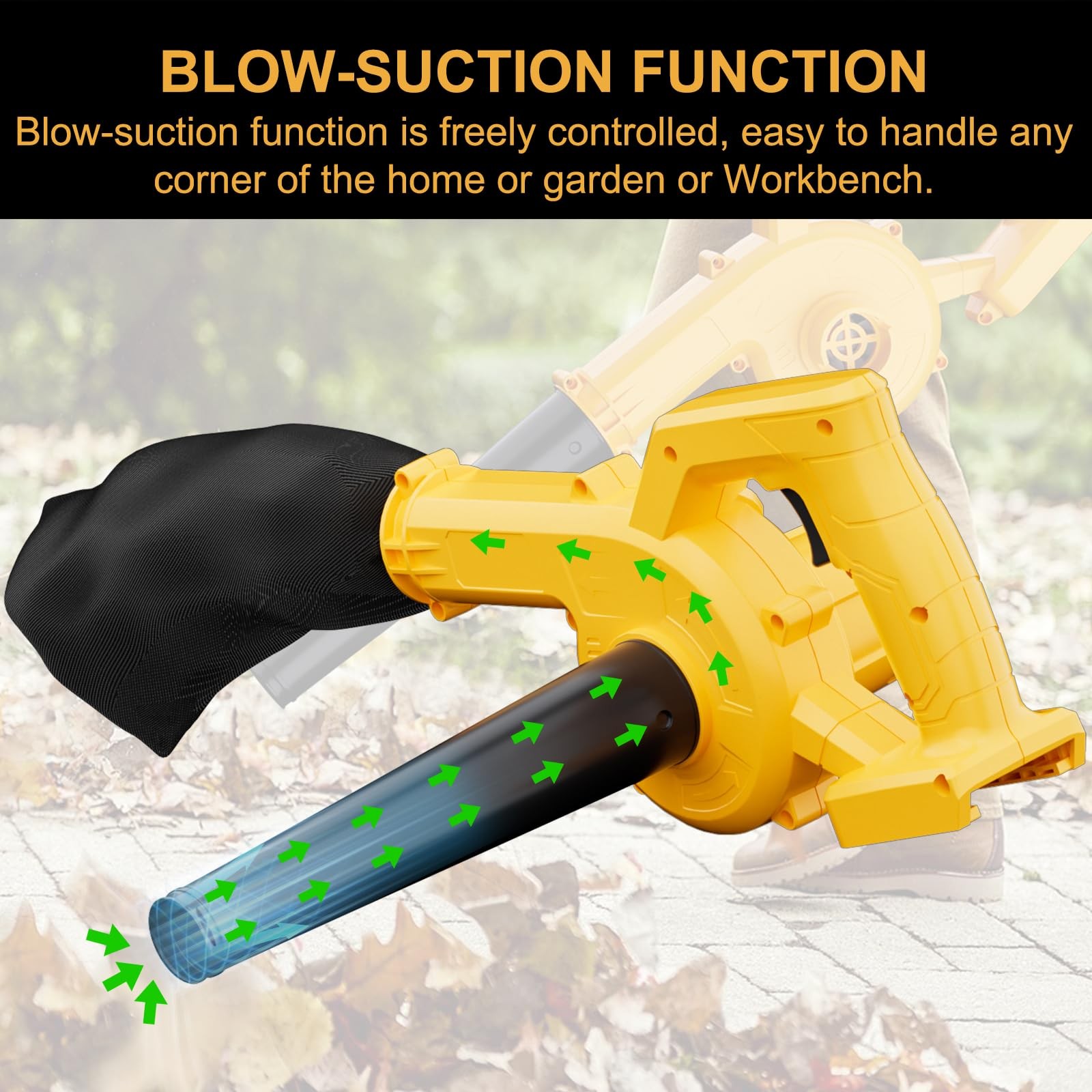 Cordless Leaf Blower for Dewalt 20V Max Battery(No Battery), Electric Yellow