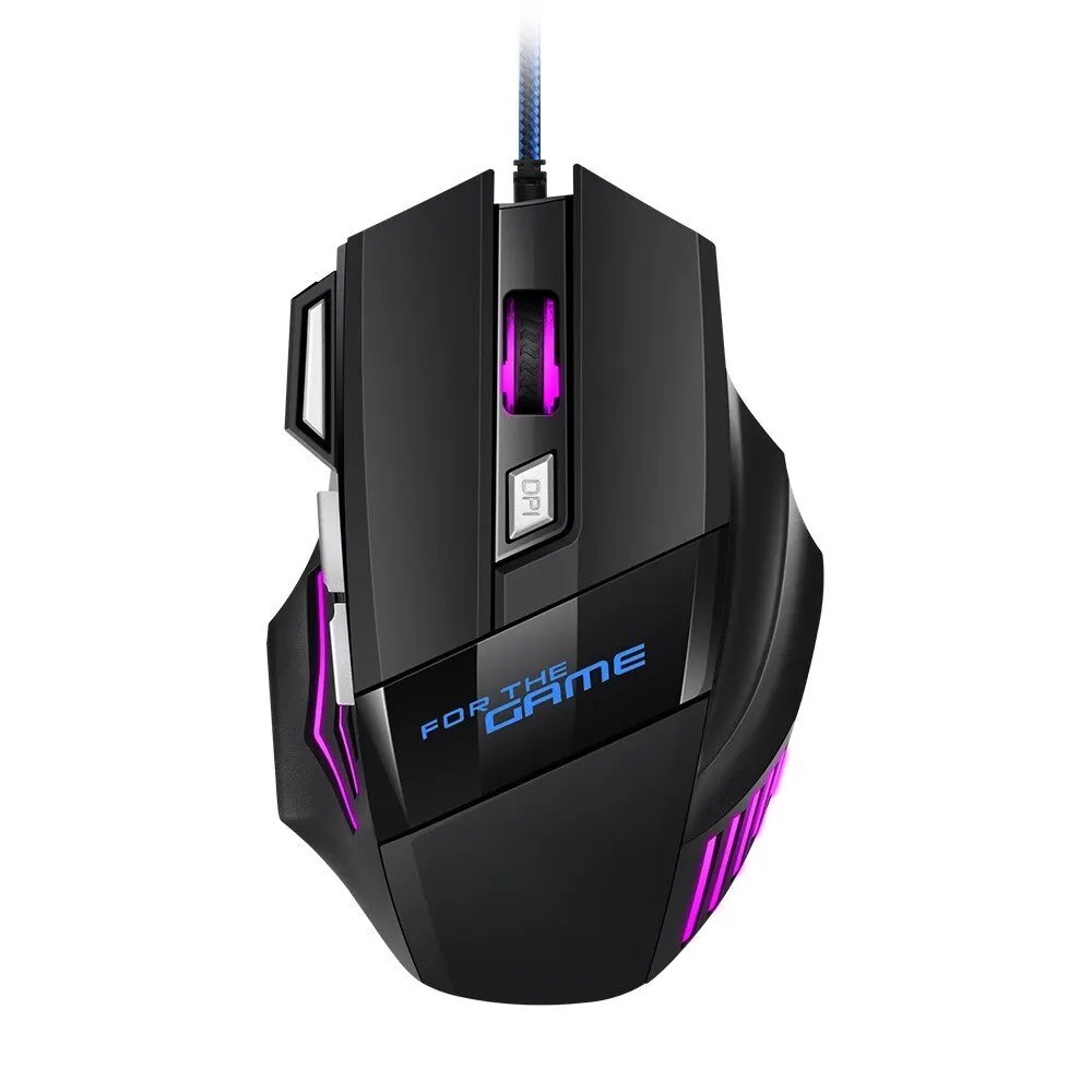 Gaming Mouse 7 Button USB Wired LED Breathing Fire Button 3200 DPI Laptop PC