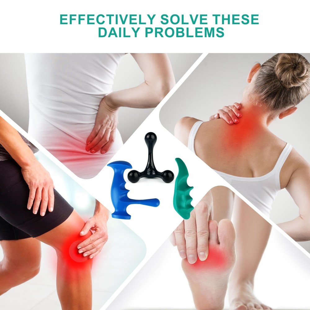 Thumb Saver Massage Tool, 3-Legged Manual Trigger Point Tool for Deep Tissue,...