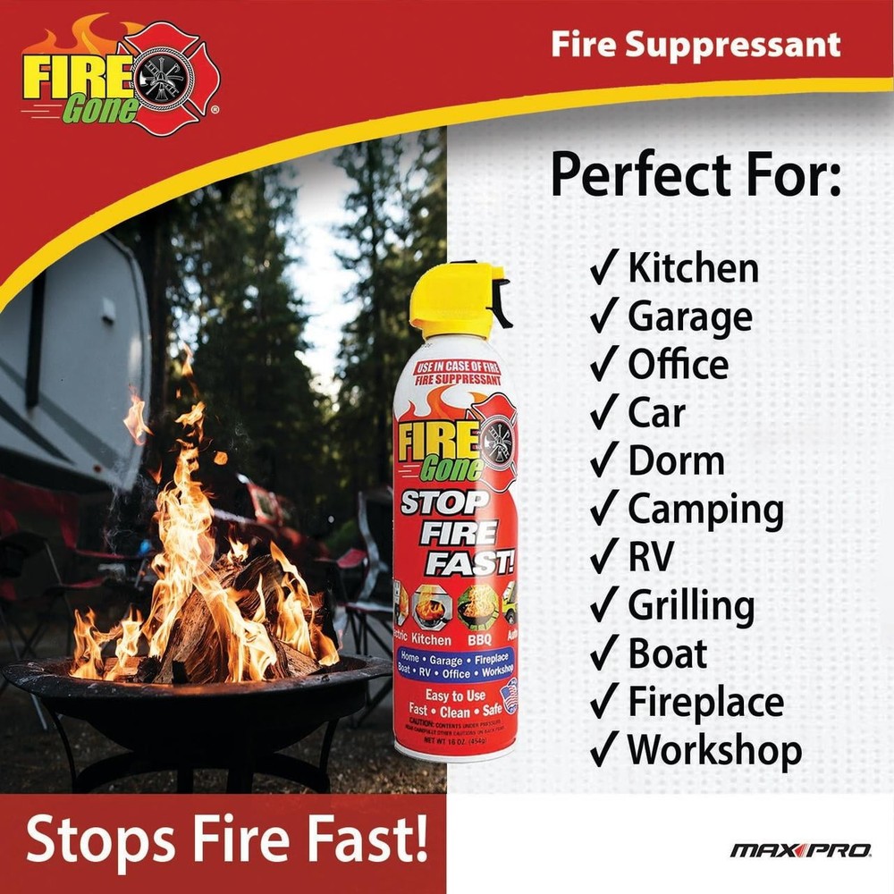 (2 pack) Fire Gone 16 oz Fire Extinguishing Spray