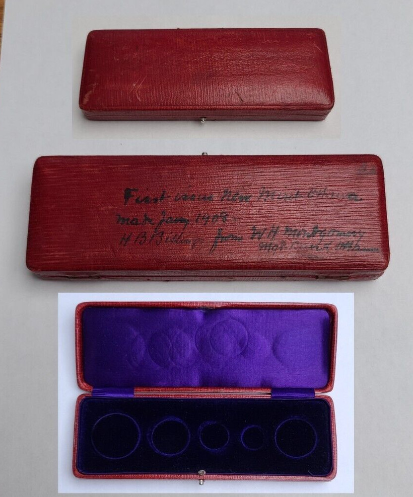 Canada 1908 Specimen Set Box / Case personalized from Manager Bank Ottawa