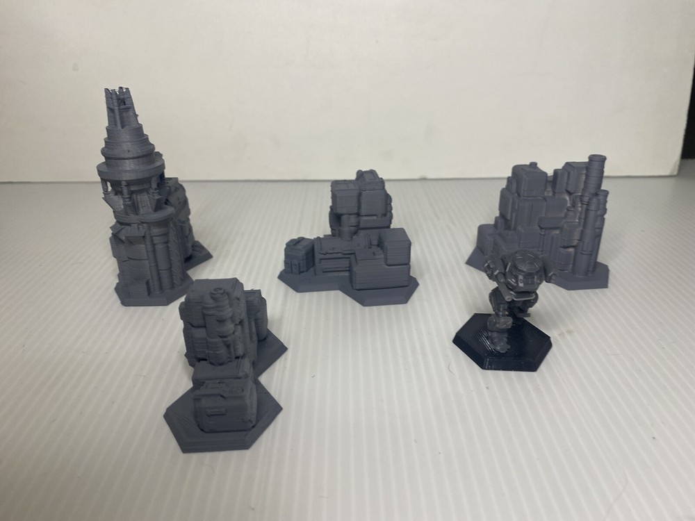 Mining Settlement x4 buildings, Tabletop Terrain Battletech (6mm)